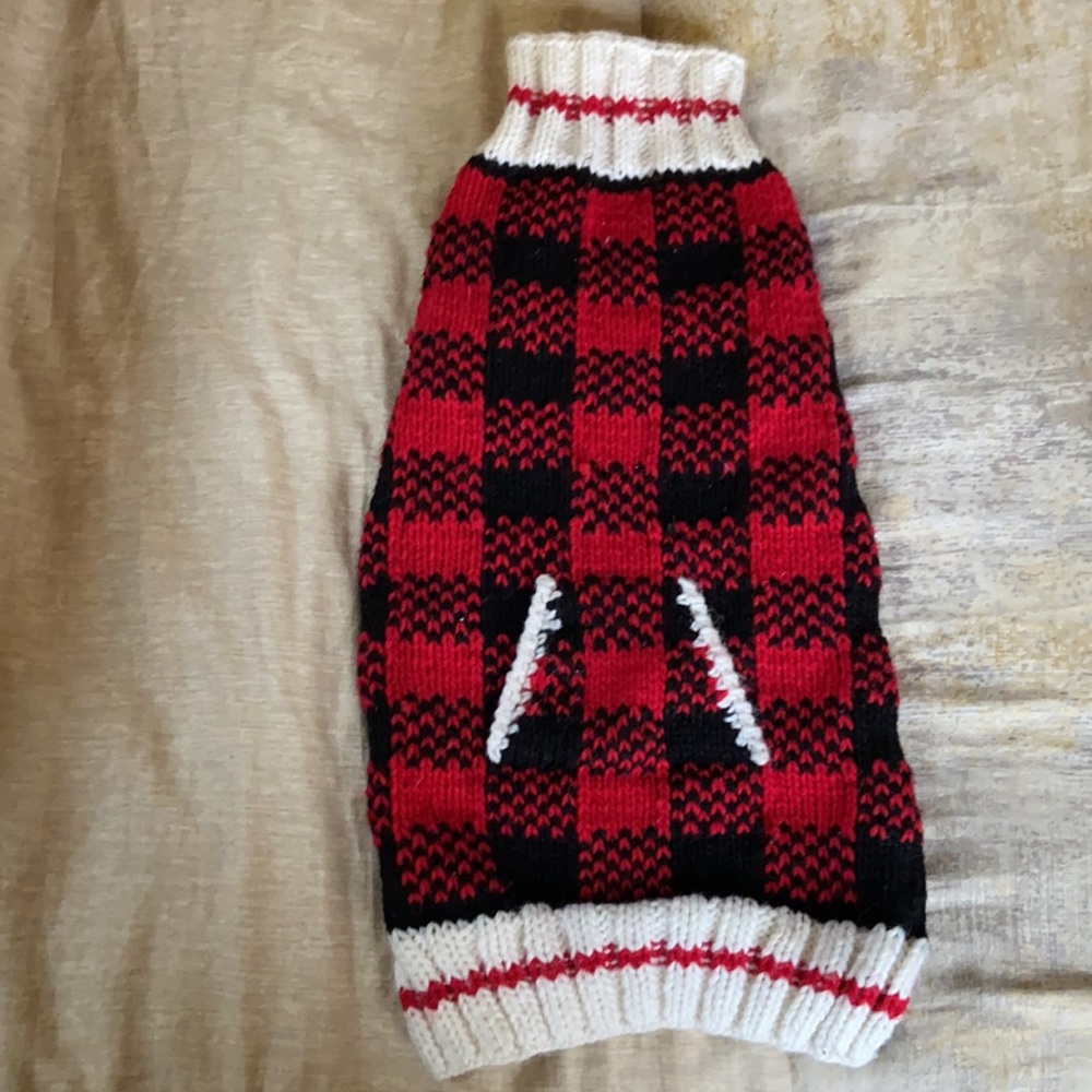 Buffalo Plaid Dog Sweater M